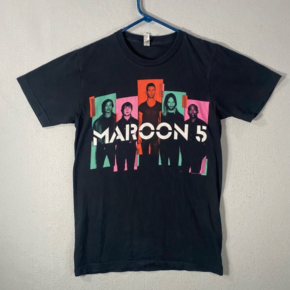 Maroon 5 Concert Tour Band Black Short Sleeve T Shirt 2013 Size Small - Picture 1 of 7